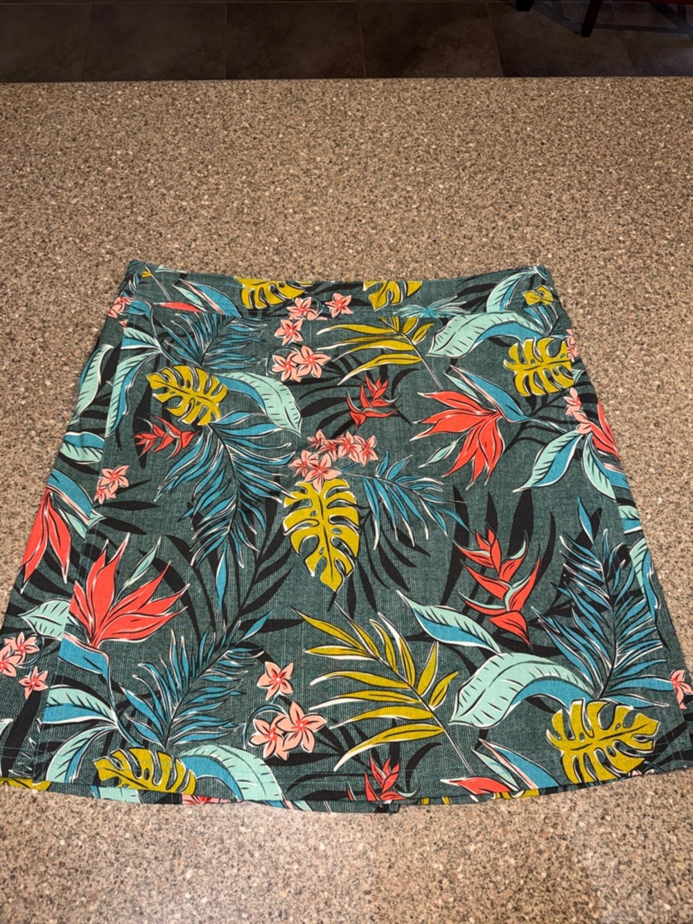 Rip Skirt Tropical Print Skirt